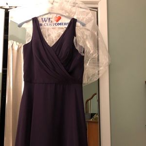 Purple long gown-polyester/cotton blend